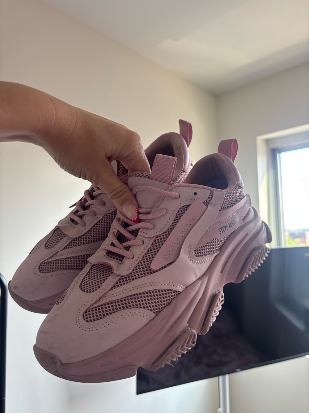 Steve Madden Dusty Pink Platform Chunky Sneakers